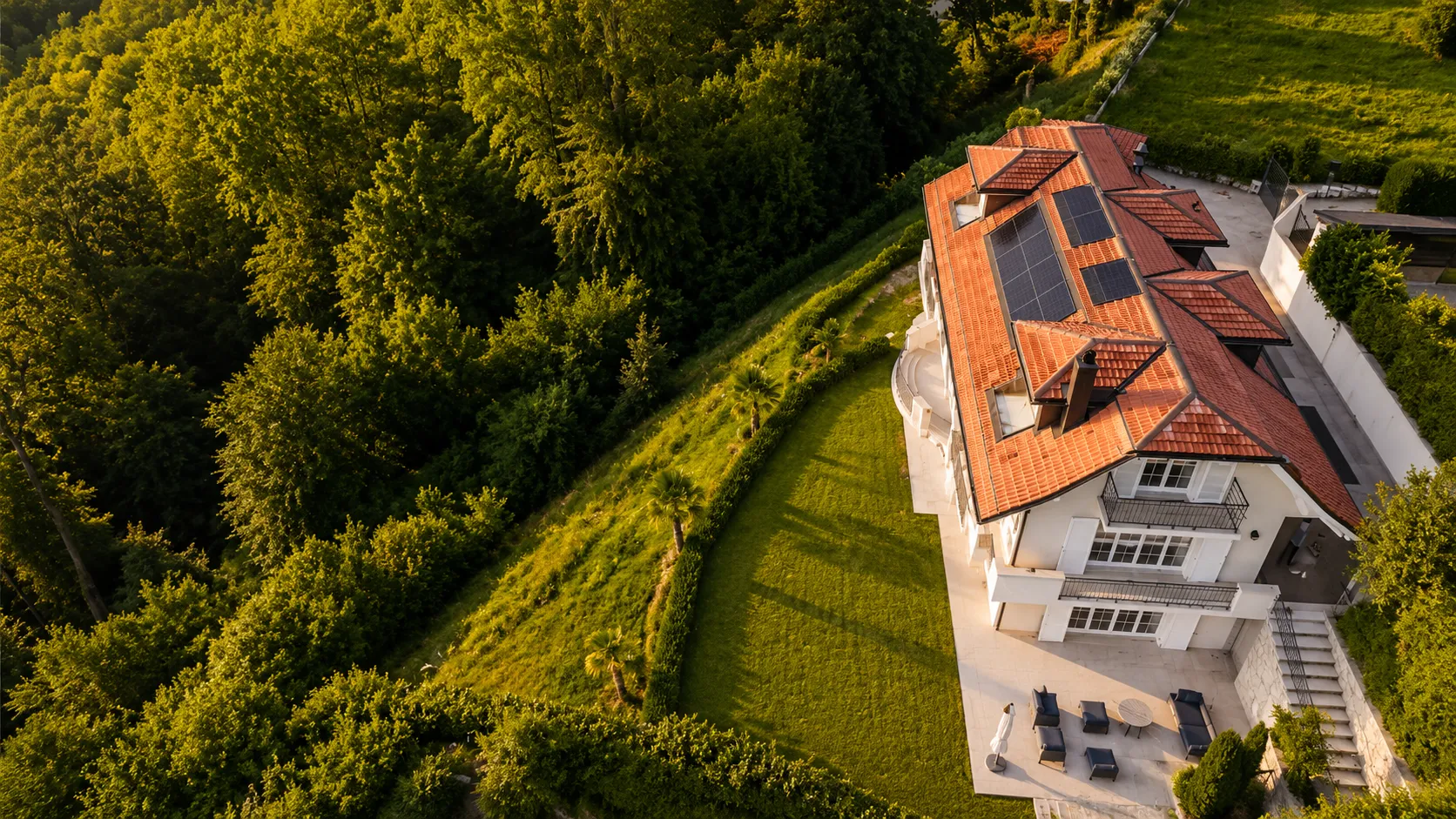 Roof and terrace from above