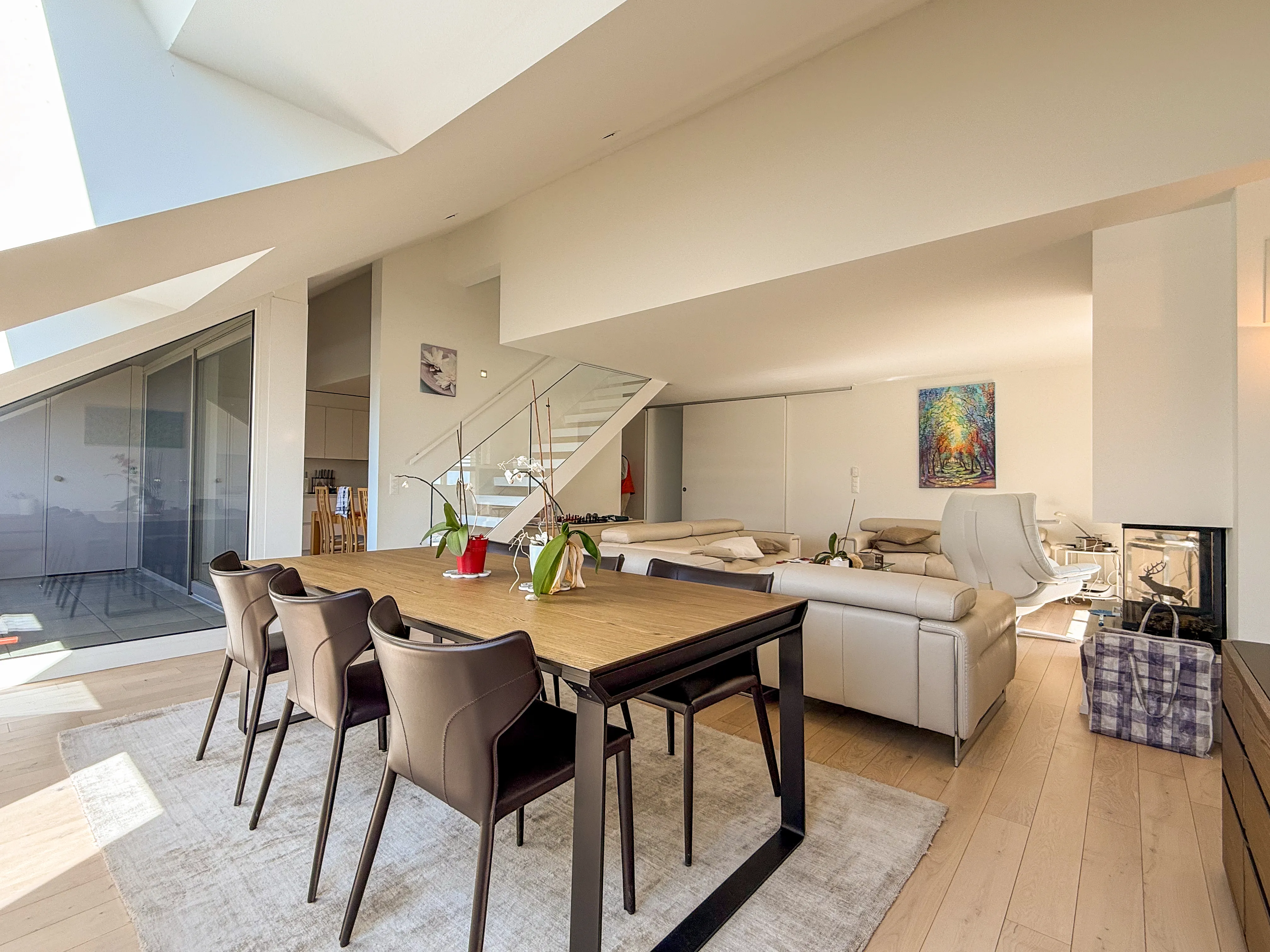 Contemporary dining and living room