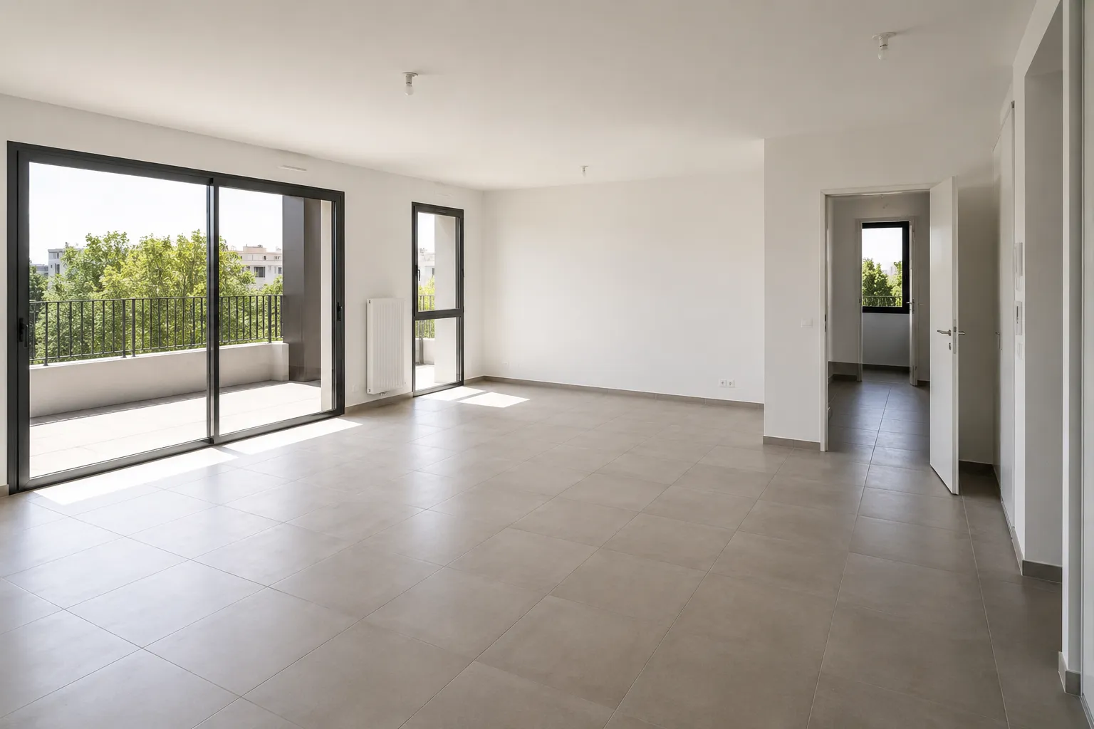 Empty living room before home staging